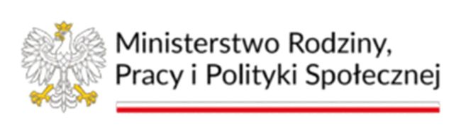 Powiększ zdjęcie: Zdjęcie przedstawia logotyp Ministerstwa Rodziny, Pracy i Polityki Społecznej, po lewej stronie znajduje się biały orzeł z godła Rzeczpospolitej Polski, natomiast po prawej stronie znajduje się czarny napis z nazwą ministerstwa